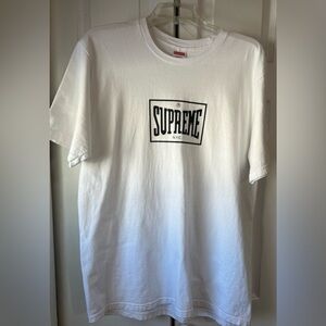 Supreme White and Black Logo Men's Tee